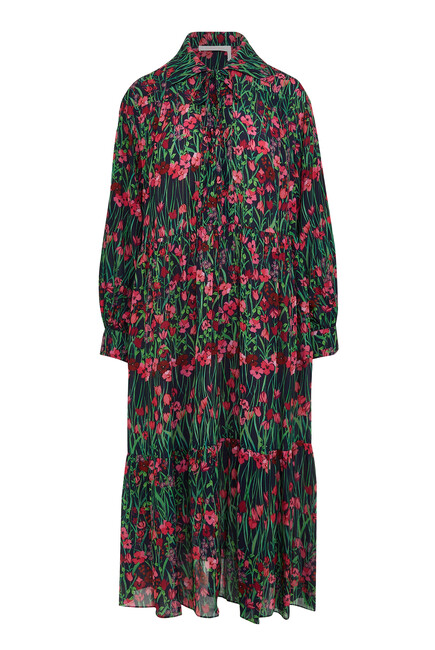 Floral Puff Sleeve Midi Dress